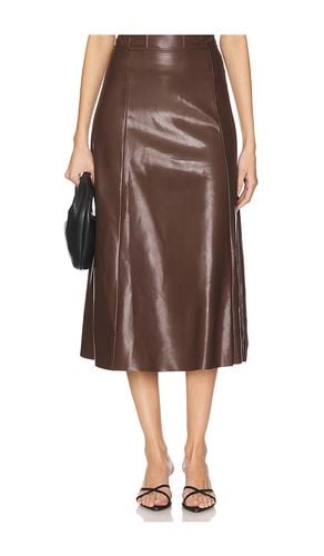 Falda faux leather flare midi en color talla 0 en - Brown. Talla 0 (también en 10, 12, 2, 4, 6, 8) - WeWoreWhat - Modalova