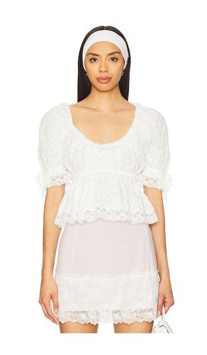 Blusa de manga corta con bordado floral en color talla M en - White. Talla M (también en S) - Yuhan Wang - Modalova