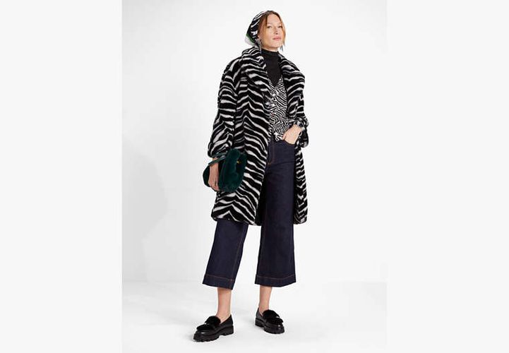 Bold Zebra Faux Fur Coat - Kate Spade New York - Modalova