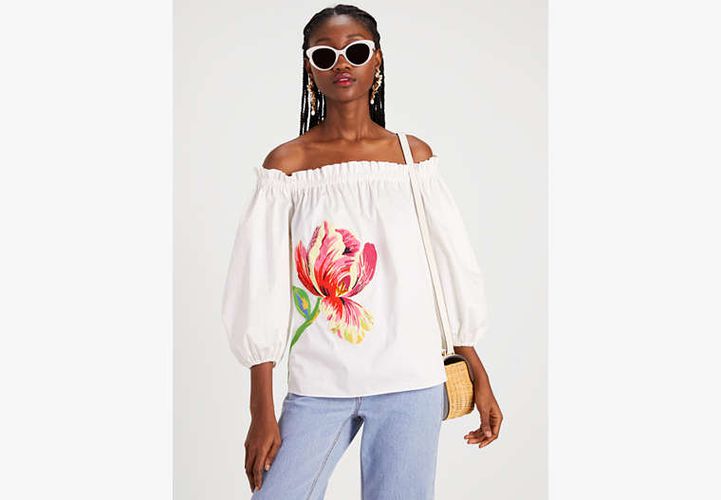 Off-the-shoulder Floral Embellished Top - Kate Spade New York - Modalova