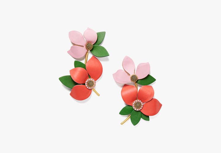 Flower Power Leather Earrings - Kate Spade New York - Modalova