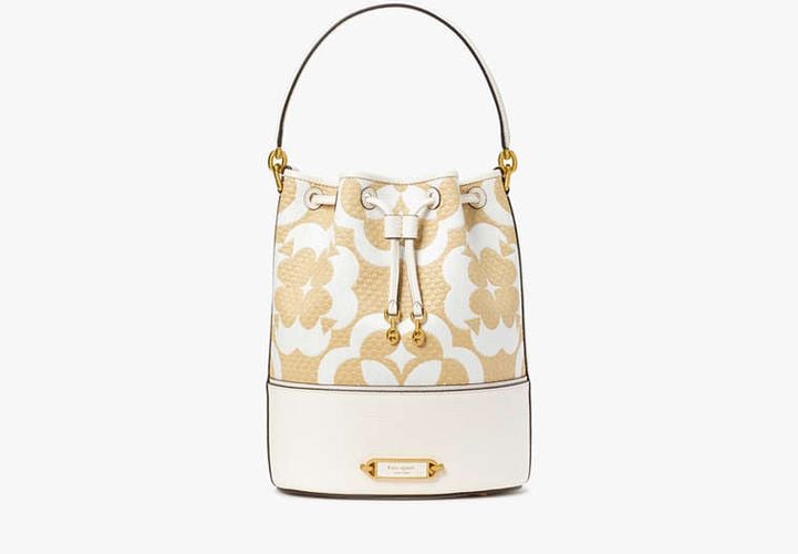 Spade Flower Monogram Raffia Gramercy Medium Bucket Bag - Kate Spade New York - Modalova