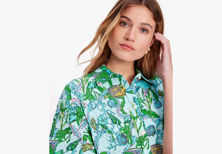 Under The Sea Collared Top - Kate Spade New York - Modalova