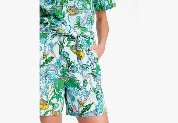 Under The Sea Tie-Waist Shorts - Kate Spade New York - Modalova