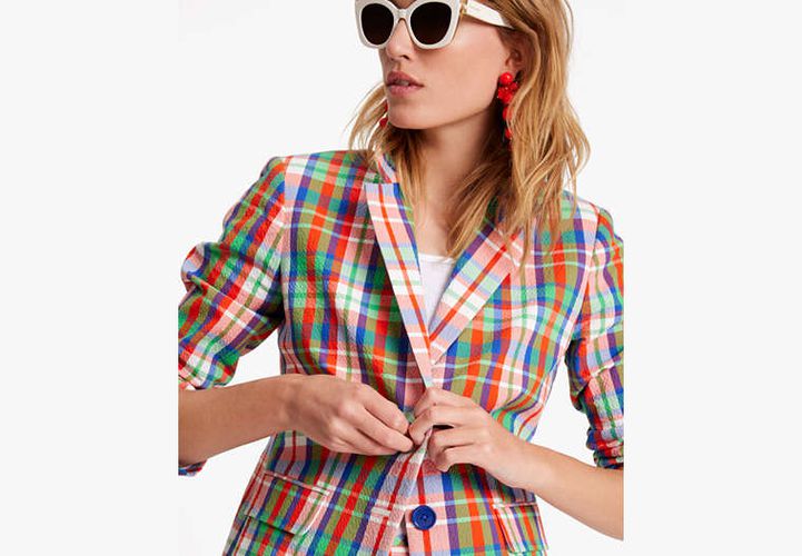 Coastal Plaid Seersucker Blazer - Kate Spade New York - Modalova