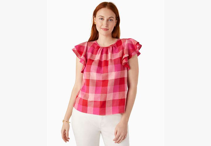 Picnic Woven Flutter-sleeve Top - Kate Spade New York - Modalova