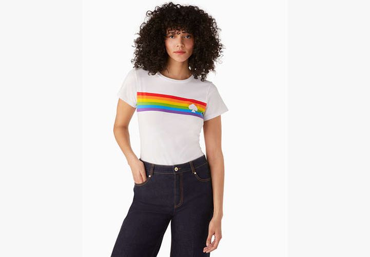 Rainbow Stripe Logo Tee - Kate Spade New York - Modalova