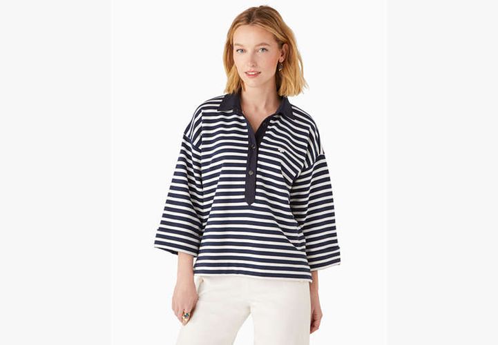 Striped Polo Knit Pullover - Kate Spade New York - Modalova