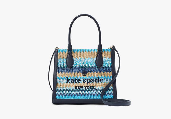 Ellie Stripe Straw Small Tote - Kate Spade New York - Modalova