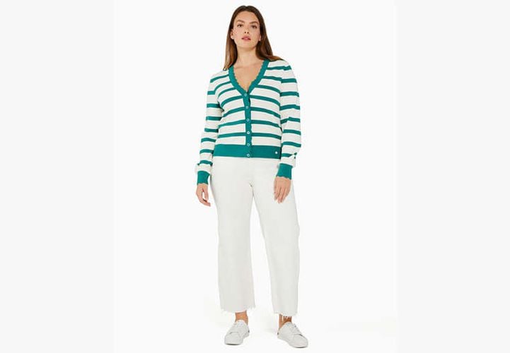 Striped Scalloped Cardigan - Kate Spade New York - Modalova