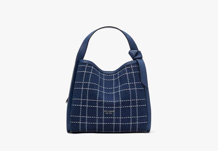 Knott Denim Check Medium Crossbody Tote - Kate Spade New York - Modalova