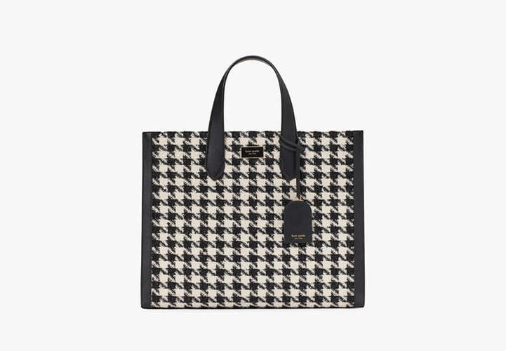 Manhattan Houndstooth Tweed Large Tote - Kate Spade New York - Modalova