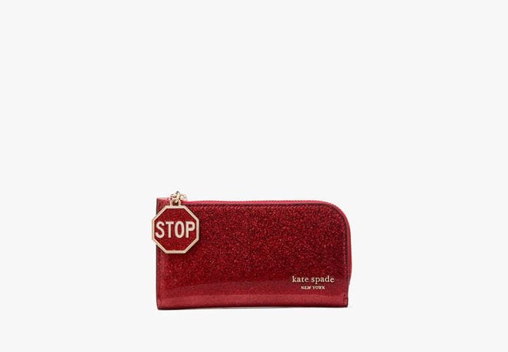 Detour Glitter Patent Leather Small Slim Bifold Wallet - Kate Spade New York - Modalova