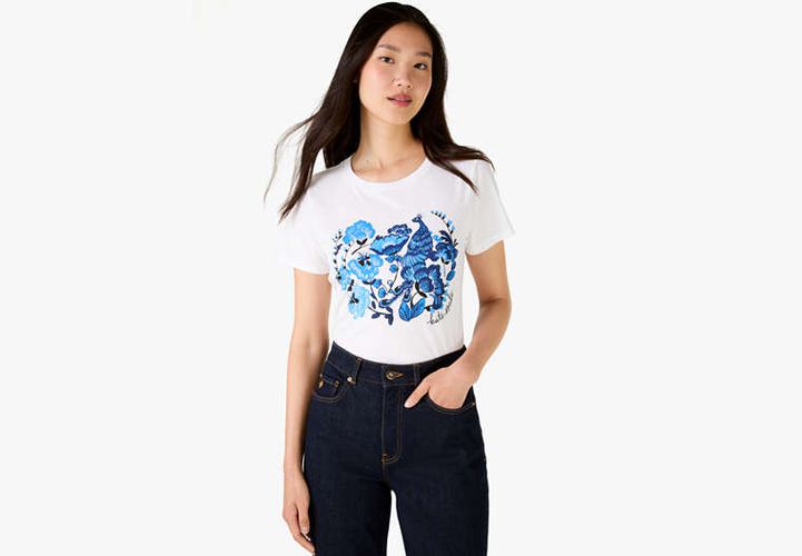 Embellished Peacock Floral Tee - Kate Spade New York - Modalova