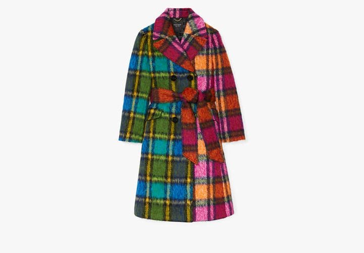 Grand Plaid Wool Coat - Kate Spade New York - Modalova