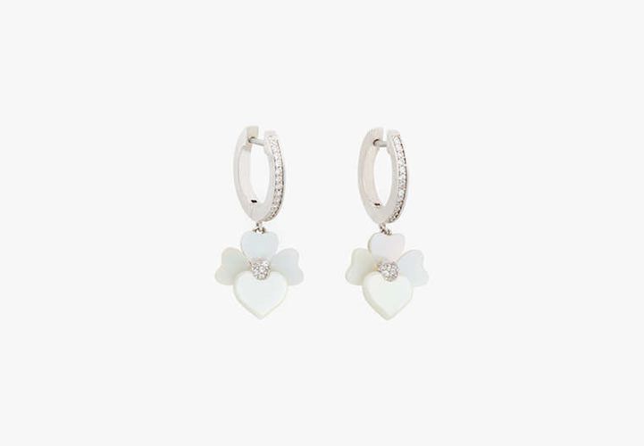 Precious Pansy Pavé Drop Huggies - Kate Spade New York - Modalova