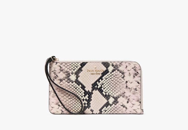 Lucy Snake Embossed Medium L-Zip Wristlet - Kate Spade New York - Modalova