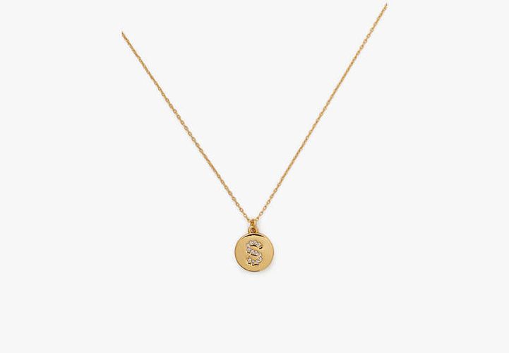 Pave "S" Initial Mini Pendant Necklace - Kate Spade New York - Modalova