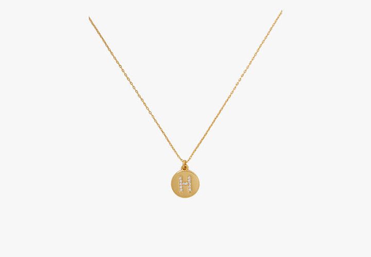 Pave "H" Initial Mini Pendant Necklace - Kate Spade New York - Modalova