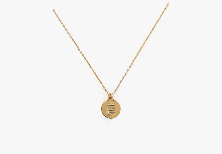 Pave "E" Initial Mini Pendant Necklace - Kate Spade New York - Modalova