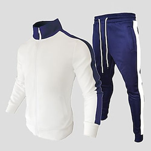 Men's 2 Piece Full Zip Tracksuit Sweatsuit Street Casual 2pcs Long Sleeve Thermal Warm Breathable Soft Gym Workout Running Jogging Training Exercise Sportswear - Ador ES - Modalova