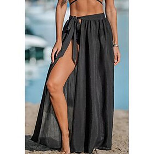 Women's Swimwear Normal Cover Up Swim Shorts Beach Bottom wrap Swimsuit Solid Color Lace up Quick Dry Black White Bathing Suits Fashion Beach Wear Spo - Ador.com UK - Modalova