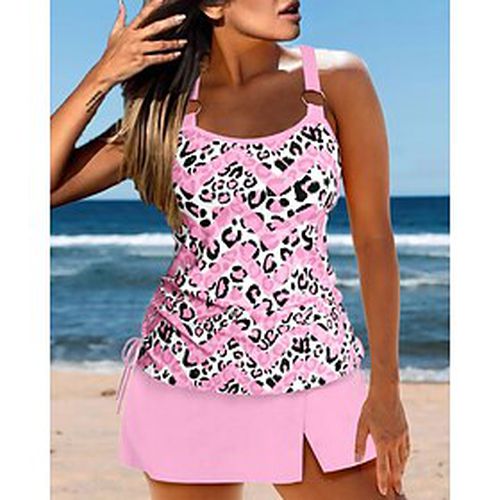 Women's Swimwear Normal Tankini 2 Piece Swimsuit Leopard 2 Piece Printing Light Blue Pink Purple Bathing Suits Beach Wear Summer Sports - Ador.com UK - Modalova