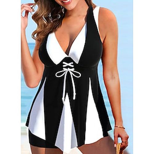 Women's Swimwear Tankini 2 Piece Normal Swimsuit Color Block 2 Piece Black Bathing Suits Beach Wear Summer Sports - Ador.com UK - Modalova