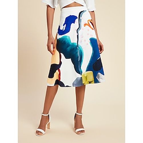 Modern Printed Knee Length Skirt - Ador.com - Modalova
