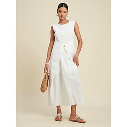 Cotton and Linen Two Piece Sleeveless Maxi Dress - Ador - Modalova
