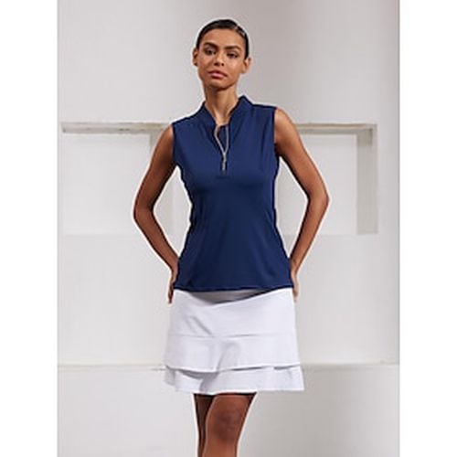 Women's Golf Polo Shirt Navy Rose Red Sleeveless Top Ladies Golf Attire Clothes Outfits Wear Apparel - Ador.com - Modalova