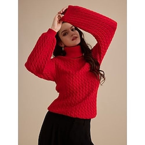 Stylish Cable Knit Turtleneck Sweater - Ador.com - Modalova