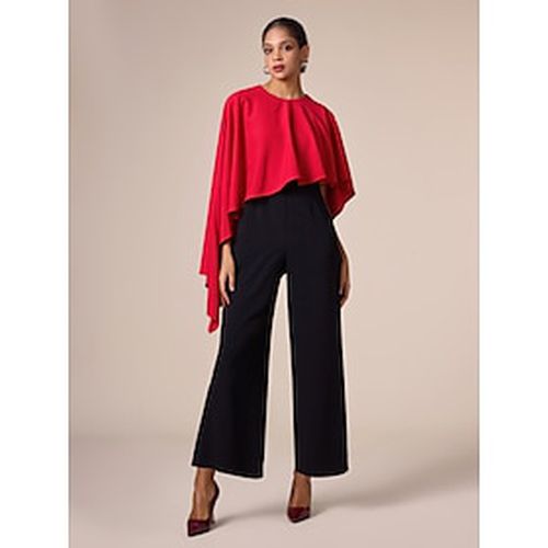 Contrast Irregular Hem Crew Neck Jumpsuit - Ador.com - Modalova