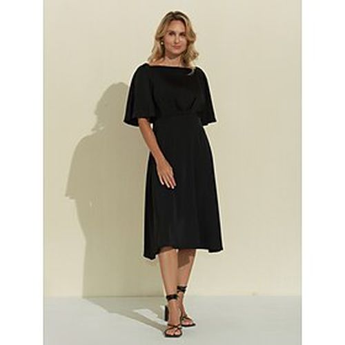 Satin Casual Solid Bateau Mini Dress - Ador.com - Modalova