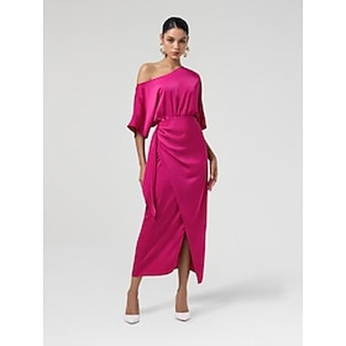 Satin Knotted Wrap Drop Shoulder Maxi Dress - Ador.com - Modalova