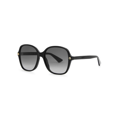Black Oversized Sunglasses, Sunglasses, Black, Grey Lenses - Gucci - Modalova