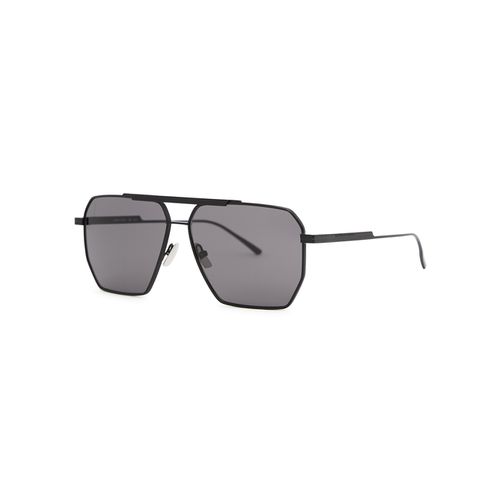Matte Black Aviator-style Sunglasses, Sunglasses, Black - Bottega Veneta - Modalova