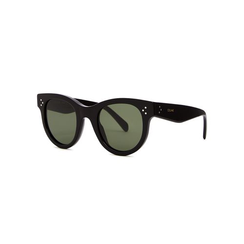 Round-frame Sunglasses Green Lenses Designer-stamped Arms, 100% UV Protection - Celine - Modalova