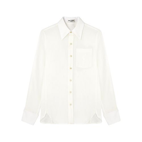 Off-white Cotton And Linen-blend Shirt - Saint Laurent - Modalova