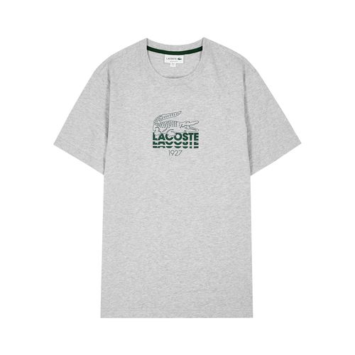 Lacoste Grey Printed Cotton T-shirt - Lacoste - Modalova