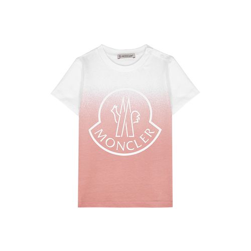 Kids Pink Ombré Logo Stretch-cotton T-shirt - - 6 Months - Moncler - Modalova