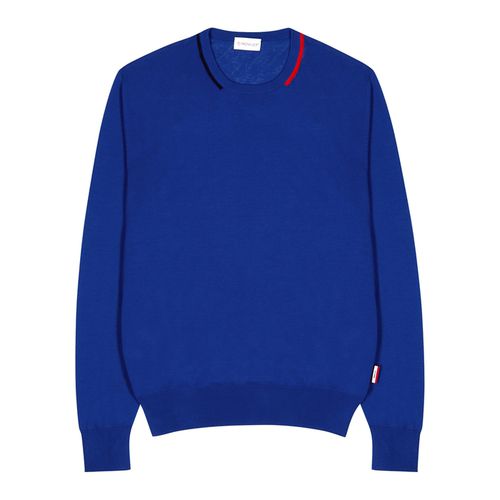 Blue Fine-knit Cotton Jumper - Moncler - Modalova