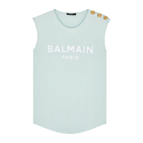 Mint Logo Cotton Tank - - M - Balmain - Modalova