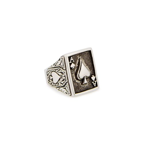 Aces High Engraved Sterling Ring - Clocks and Colours - Modalova