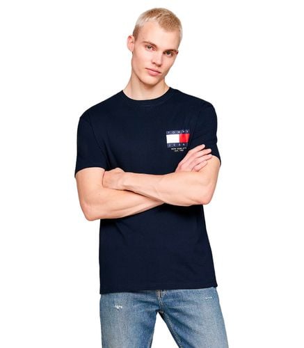 Camiseta Marino para Hombre - Reg Sig Flag S - Tommy Jeans - Modalova