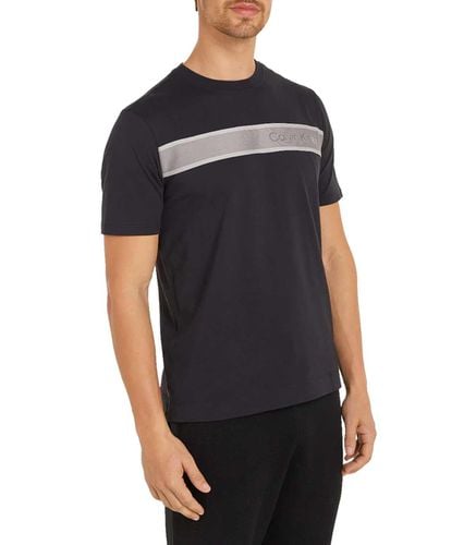 Camiseta Negra para Hombres - Estripe Logo XS - Calvin Klein - Modalova