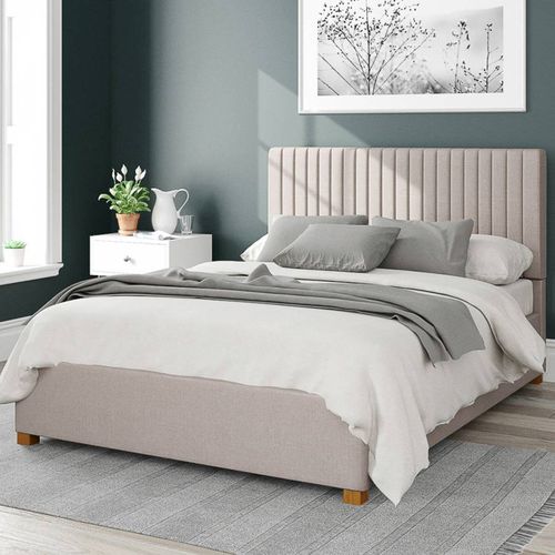 Grant Eire Linen Double Ottoman Bed Off White - Aspire Furniture - Modalova