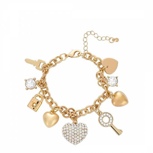 K Plated Multi Charm Love Bracelet - Chloe Collection by Liv Oliver - Modalova