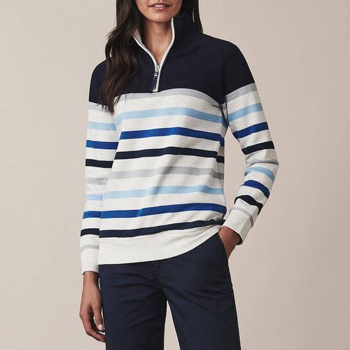 Blue Cotton Half Zip Sweatshirt - Crew Clothing - Modalova