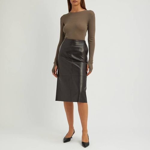 Brown Leather Midi Skirt - NÂ°Â· Eleven - Modalova